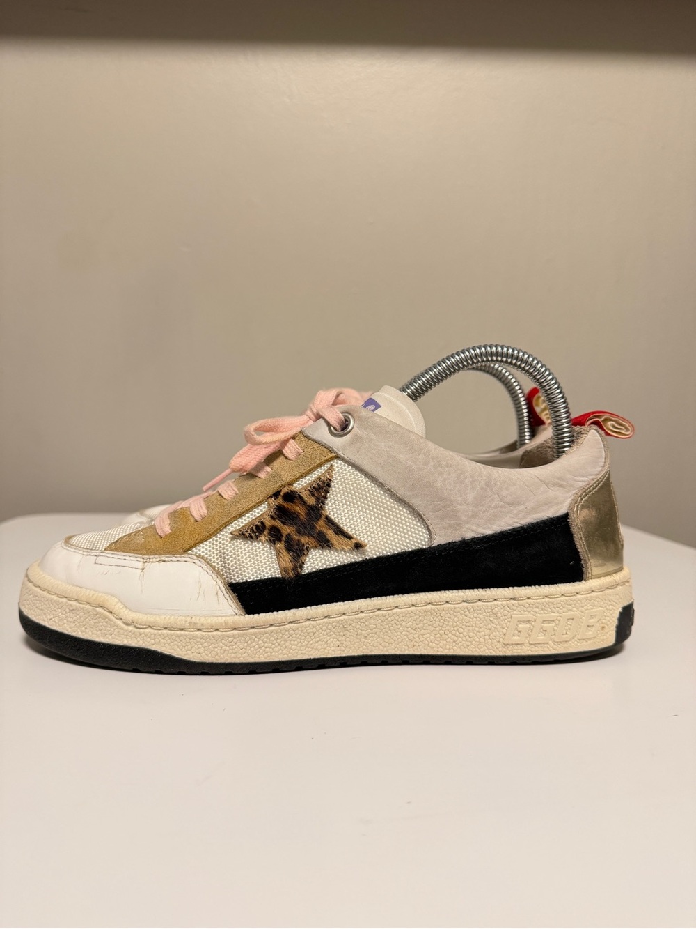 Golden Goose Yeah Low Top Sneakers White Cheetah Star Shoes Women’s EU 38 US 8